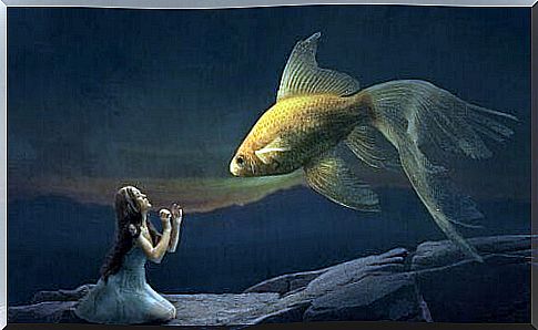 woman and fish