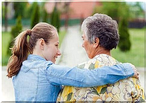 A girl who takes care of her mother.