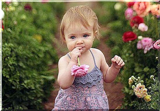 Granddaughter-and-flowers