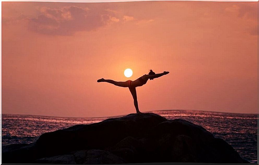 woman doing yoga