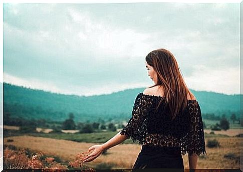 woman in a field